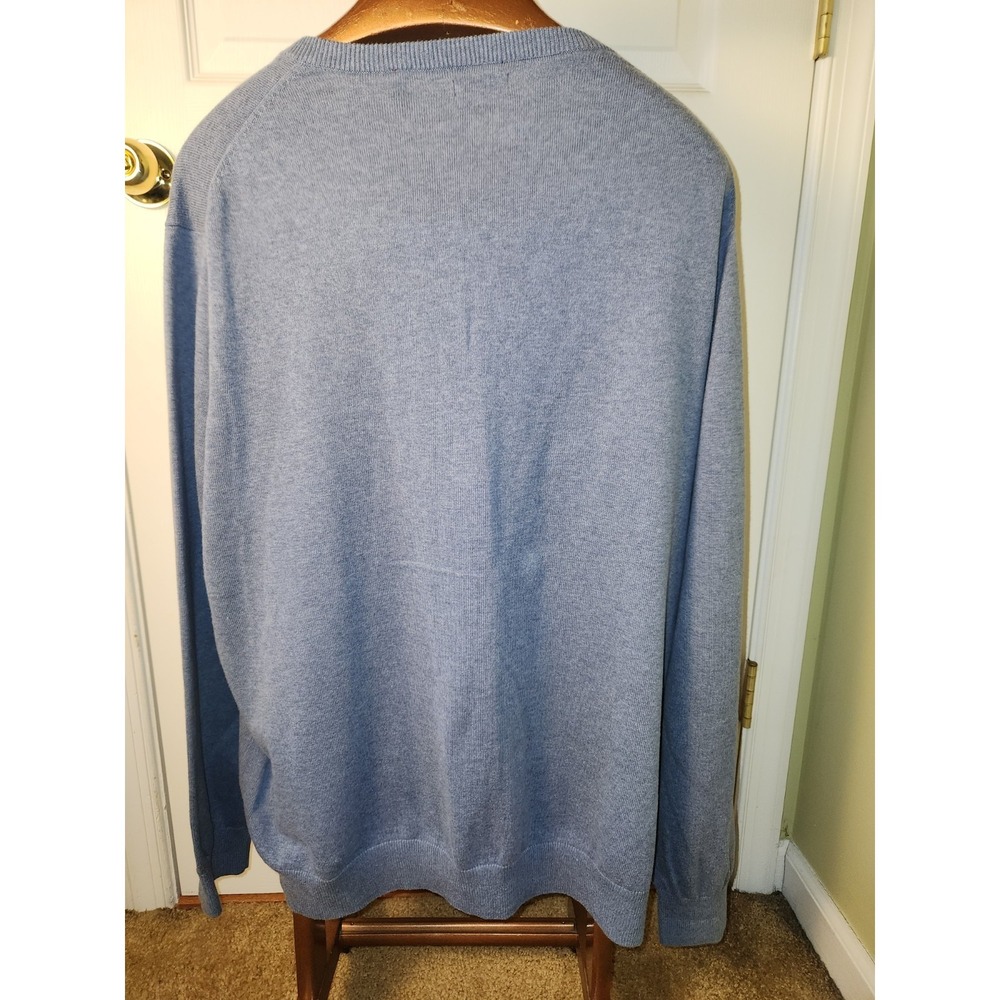 Izod Blue Pullover Knit Cotton Long Sleeve Sweater Size Xl - Picture 7 of 7